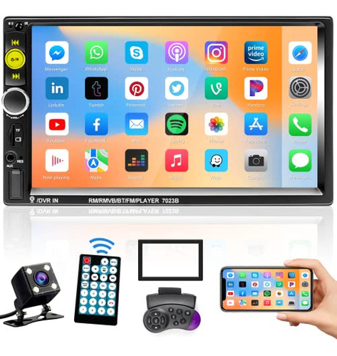 7 Pulgadas Doble Din Car Estéreo Pantalla Táctil Radi...