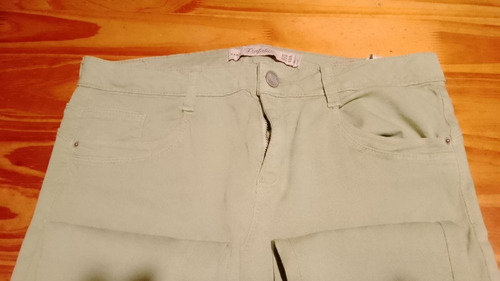 Pantalón Mujer Verde Claro Denim Zara Importado Talle 38 (Usado)