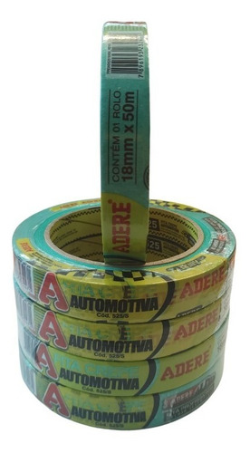 Imagem 3 de 3 de Fita Crepe Verde Automotiva 18mm X 50m Adere Com 5un