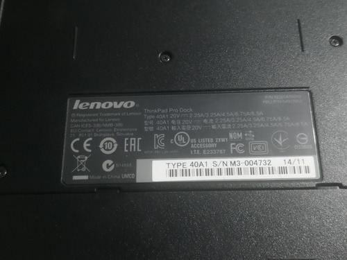 Thinkpad Pro Dock Lenovo 40a1 (Usado)