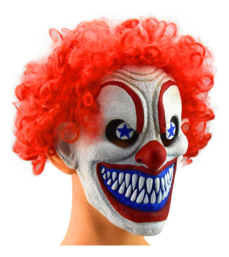 Máscara De Palhaço Maluco Risonho De Látex Para Festa De Hal