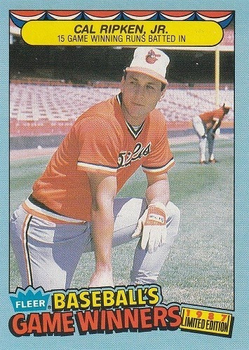 Mlb Cal Ripken Fleer Baseballs Game Winners 1987 # 37 0f 44