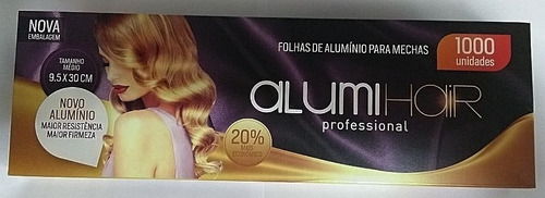 Alumi Hair - 1000 Folhas 9,5x30 Cm - Caixa Com 8 Embalagens Tom Loiro