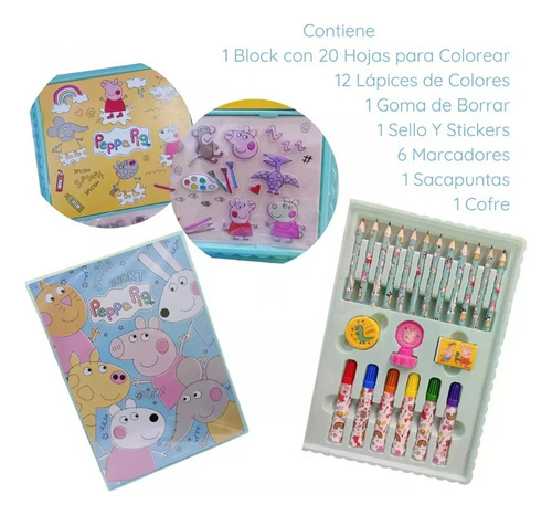 Valija De Arte Con Stickers Peppa Pig Tapimovil - Yamanca