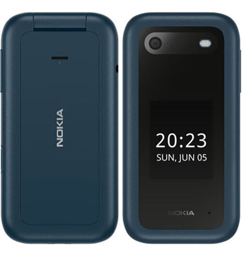 Nokia 2660 Flip Dual Sim Com Tampa Tecla Grande Azul-petróleo