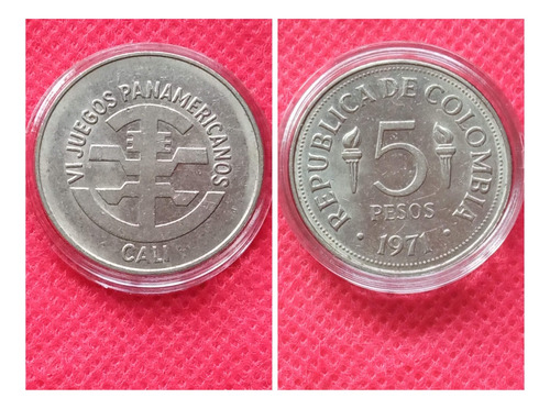  Moneda Conmemorativa Juegos Panamericanos Cali, 1971.