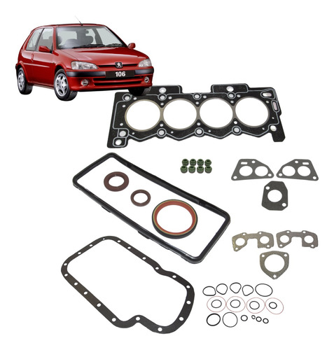 Kit Juntas Motor Com Retentores Peugeot 106  1.0 1.4 8v Tu9m