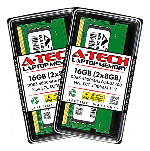 A-tech Ddr5 4800 Mhz Sodimm De 16 Gb (2 X 8 Gb) Pc5-38400 Cl