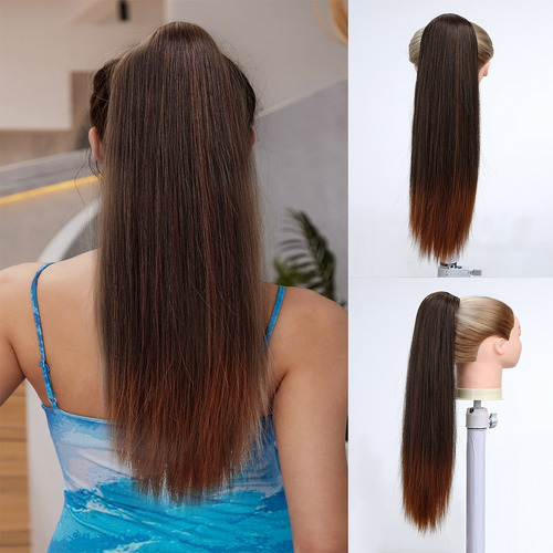 Extensión De Cola De Caballo De 61 Cm, Recta, Con Cordón Aju