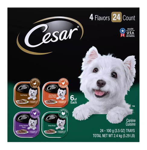 Imagen 1 de 3 de Alimento Para Perro Cesar Classics 4 Sabores 24ct Usa Item