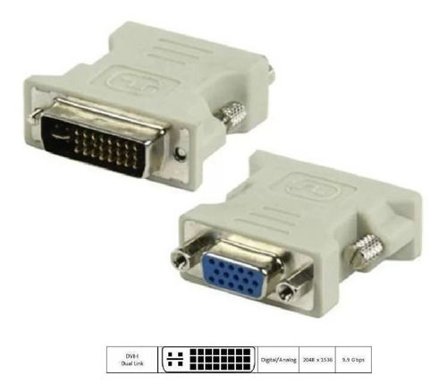 Kit 30 Adaptador Dvi I(24+5)macho/ Db15 Hd Vga Femea