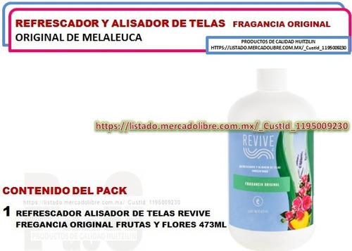 1p Refrescador Alisador Telas Aroma Original Floral Y Frutas