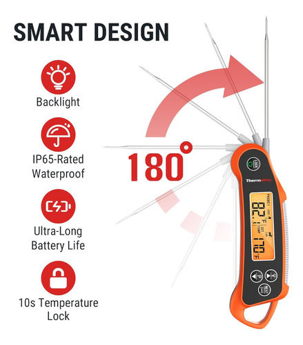 Termometro Digital Cocina Thermopro Tp710 2 Sondas Alarma