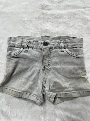 Short De Jean Gris Niña Talle 4 Estirado Usado Oferta