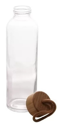 Imagem 6 de 6 de Garrafa De Vidro C/tampa De Bambu 500ml - Lyor