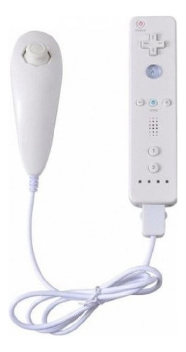 Kit Controle Compatível Nintendo Wiiu Remote Nunchuck Branco