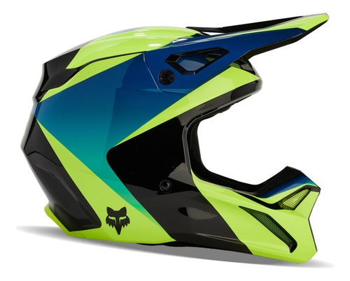 Casco De Motocross Fox Racing V1 Streak Negro/amarillo Talla