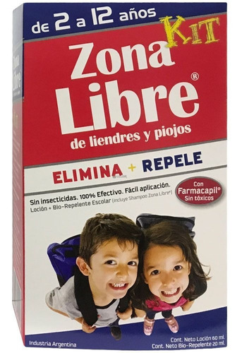 Zona Libre Kit Elimina Y Repele Piojos Liendres 80ml