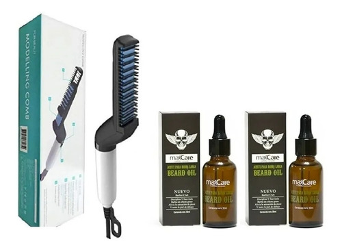 Peine Alisador De Barba + 2 Aceites Para Barba , Barbería