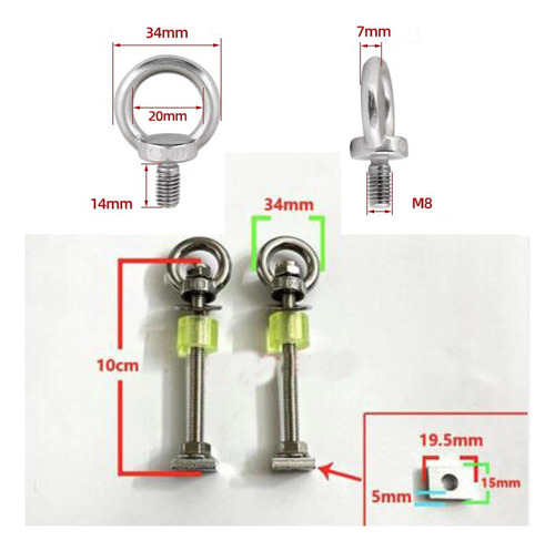 2 Piezas De Tornillos De Placa De Recuperación, Cáncamos,