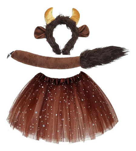 Disfraz De Cuerno De Ciervo, Cebra, Orejas De Toro Y Lobo, Conjunto De Diadema Y Cola