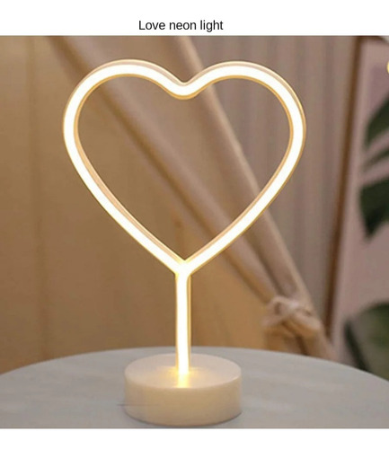 Luz Nocturna Led De Neón Con Forma De Corazón Y Amor Para Ni