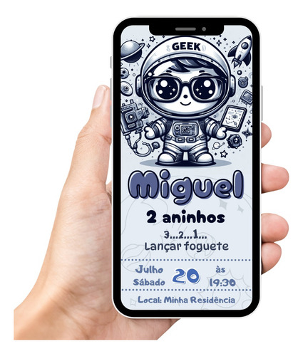 Convite Digital Astronauta / Foguete Variação 3