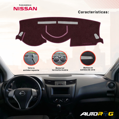 Cubretablero Para Nissan Frontier Sin Usb Mod 2022 Bordado Vino-vino N37-g/xns37b
