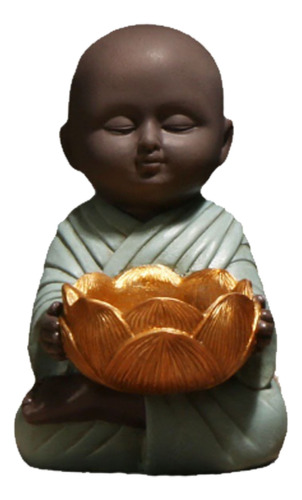 Candelabro Con Forma De Estatua De Buda Azul Con Forma De Mo