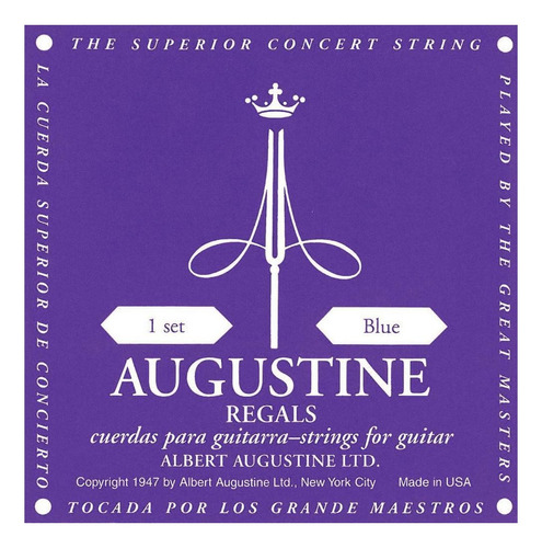 Encordado P/ Guitarra Criolla Clasica Augustine Regal Blue