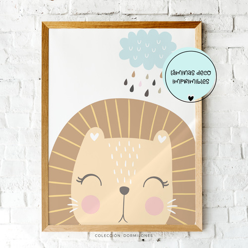 Kit 10 Láminas Imprimibles Animales Dormilones Deco Infantil