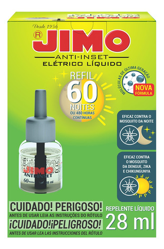 Refil Jimo Anti-inset Elétrico Líquido 60 Noites 28ml