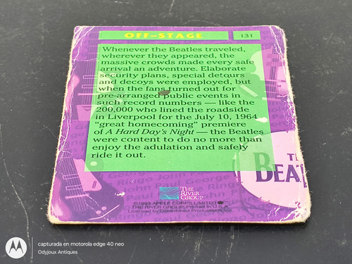 Tarjeta Coleccionable The Beatles Collection #131 Usa 1993 (Usado)