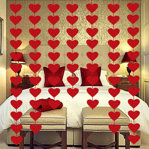 2 Guirnalda De San Valentín Con Corazón De Fieltro 72