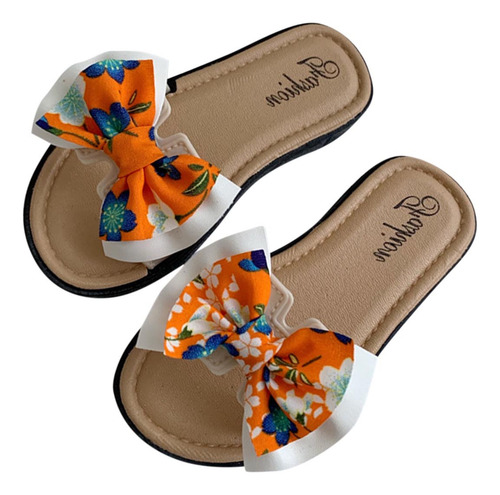 Zapato Para Niños De Verano Con Estampado De Flores Con Lazo