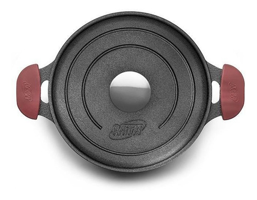 Cazuela de hierro fundido N18 con mango de silicona por inducción, color negro