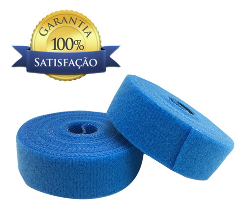 Organizador De Cabos Dupla Face 20mm 3 Metros ( 01 Rolo ) Cor Azul