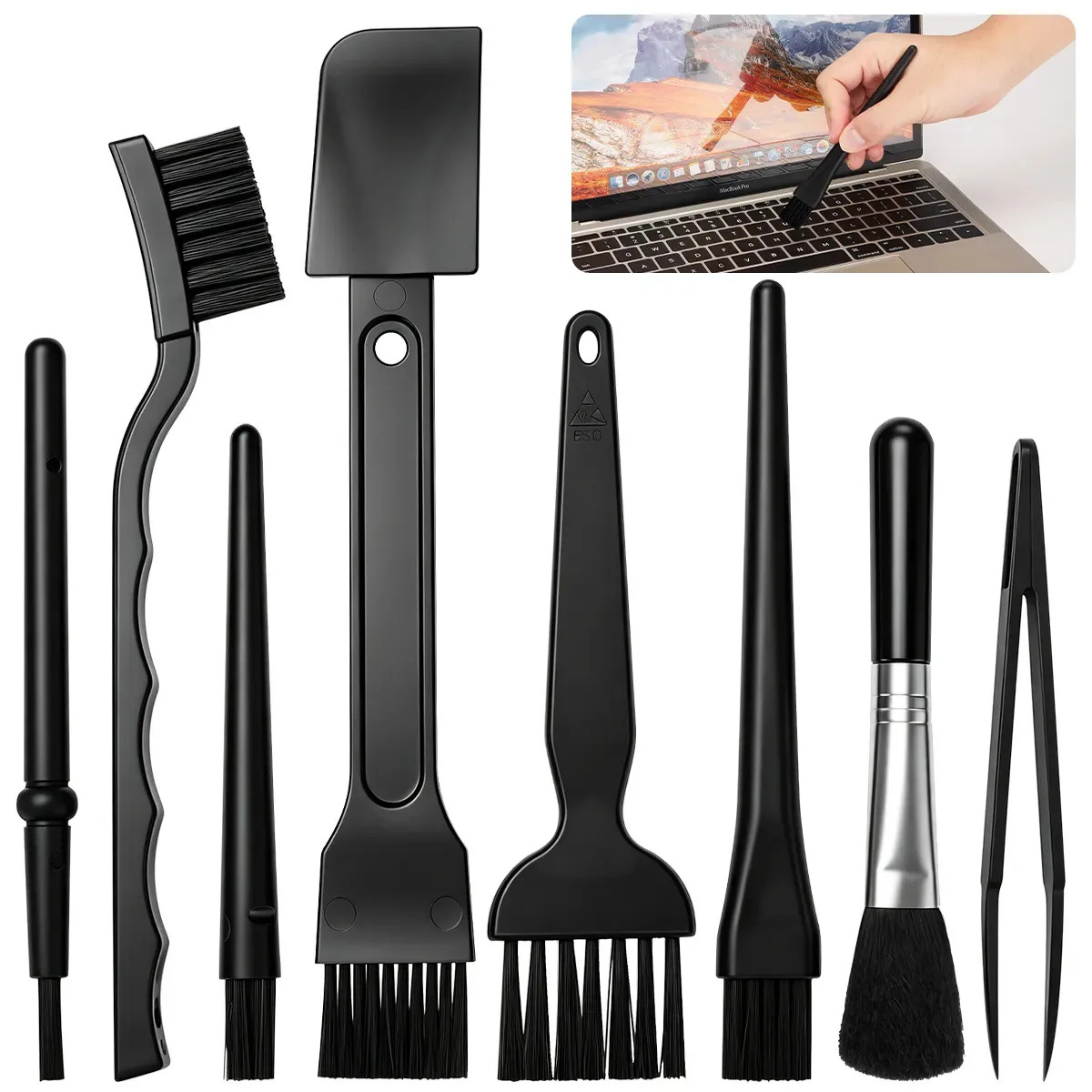 kit 8 pincel limpeza pincel antiestatico macio limpeza de pc pincel antiestatico câmera pincel antiestatico kit escova limpeza