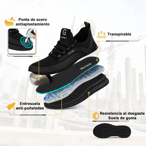 Zapatilla De Seguridad Industrial Transpirables Punta Rigida