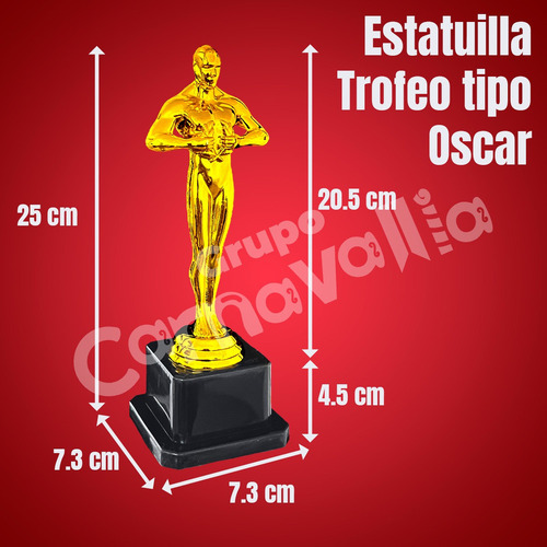 Js Estatuilla Premio Oscar Grande Hollywood Trofeo 24cm