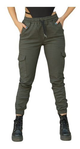 Pack Pantalón Mujer Jogger Cargo Babucha Gabardina Elastizad