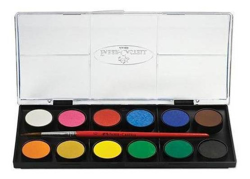 Estuche para tabletas con acuarela, 12 colores, pincel Faber Castell, colores surtidos