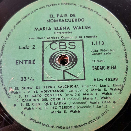 Sin Tapa Disco Maria Elena Walsh Pais Nomeacuerdo If0