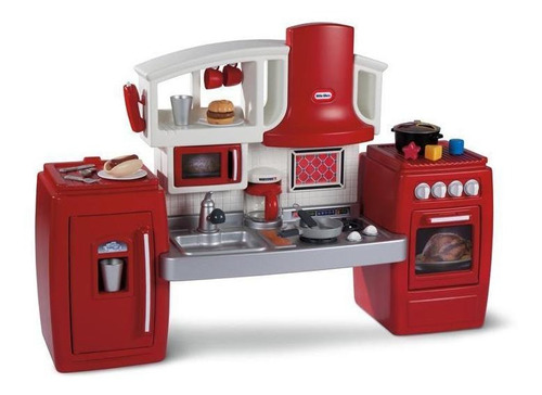 Cocina infantil ampliable con sonido, color rojo oscuro Little Tikes