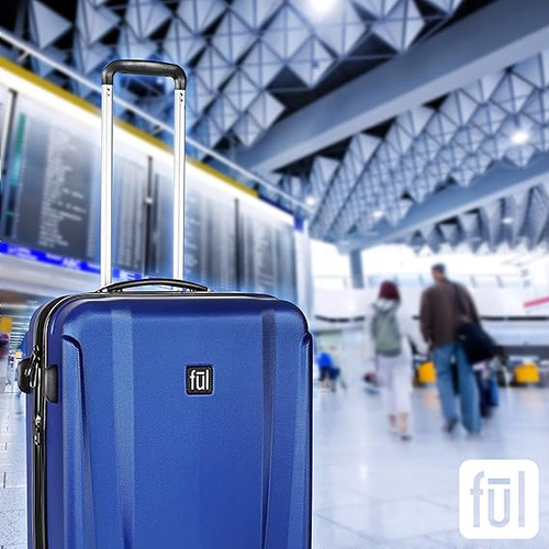 Maleta De Viaje Marca Ful 28 Pul 25 Kgs Expandible Rueda 360 Azul Load Rider