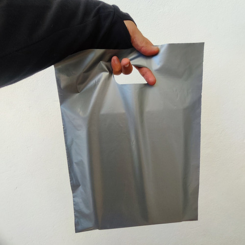 Bolsas de plástico de 30 x 40 pulgadas con boca hueca, 100 unidades Color: plata