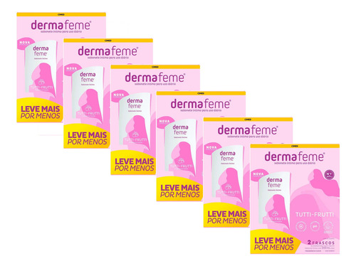 Kit 12x Sabonetes Íntimo Dermafeme Tuttifrutti 200ml Cimed