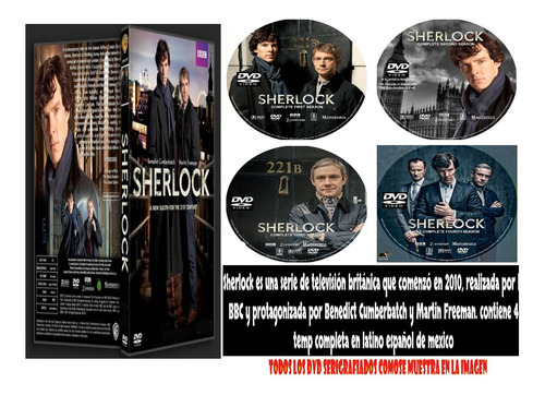 Sherlock Mini Serie De 4 Temporadas En Latino Para Dvd