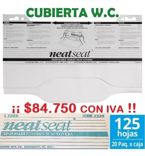 Cubierta de W.C. Desechable Elite Neat Seat 20 Paquetes x 125 Unidades