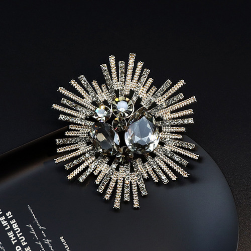 Elegante Broche De Cristal Vintage De Alta Gama Para Mujer